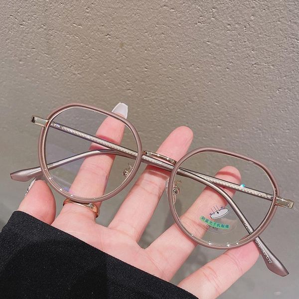 

fashion sunglasses frames 2021 vintage metal optical anti-blue glasses frame women comfortable computer transparent eyeglasses female specta, Black