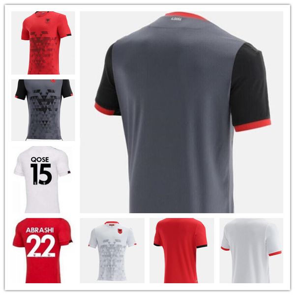 

2021 2022 albania home red soccer jersey 21/22 white shirts third away black national team football uniform, Black;yellow