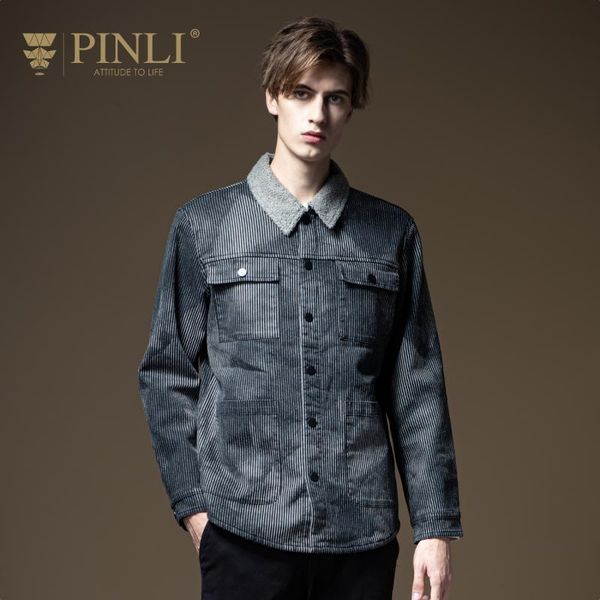 

men's jackets male unique man fashion pinli brand casual 2021 autumn plus velvet thick denim jacket coat b203504216, Black;brown