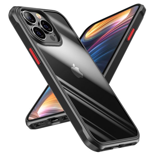 

shockproof phone cases for iphone 13 12 11 pro max xs xr x se 7 8 plus clear pc back soft tpu bumper cover
