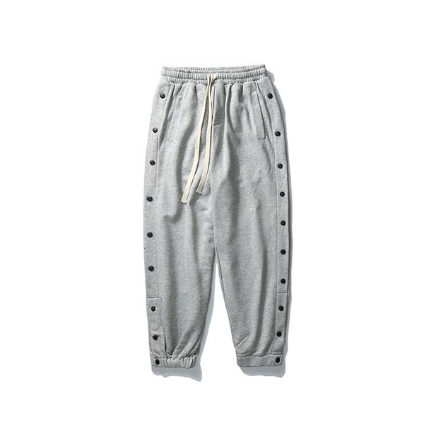 

gaojiechao side breasted split sports basketball pants, Black