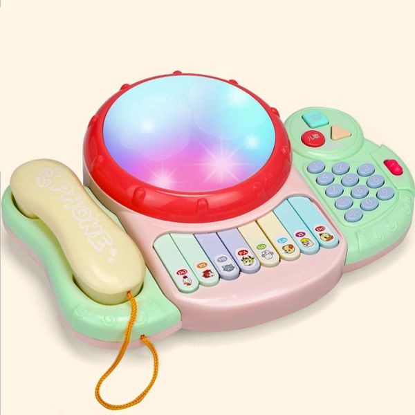 

2019 multifunction early education telephone learning patted drum telephone drum interaction toy telephone toy