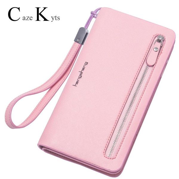 

wallets 2021 ladies cross pattern long wallet zipper large capacity small change mobile phone bag buckle female, Red;black