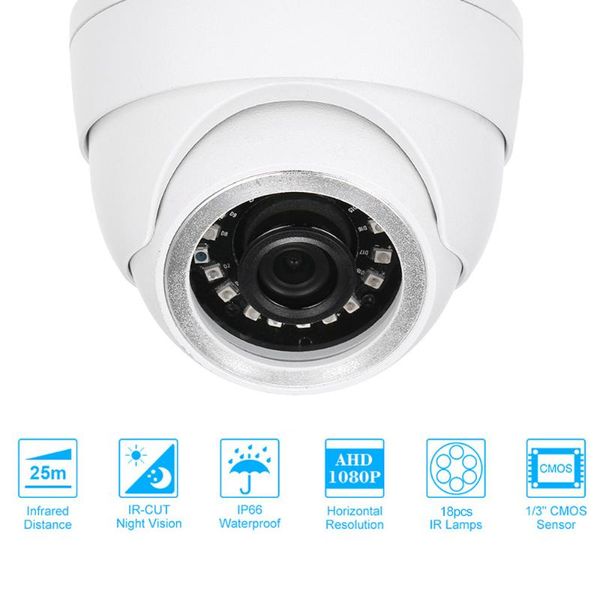 

cameras cctv camera surveillance 1/3" cmos color 1080p high-resolution 18 lamps nightvison indoor dome analog security