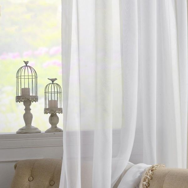 

curtain & drapes zisiz modern white tulle curtains for living room decoration solid sheer voile kitchen window treatments