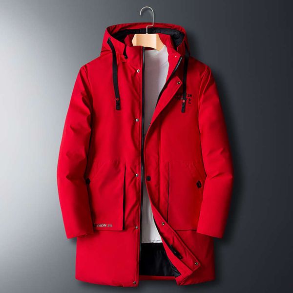 

2021large size cotton padded jacket men's winter medium length jacket 2020 new thickened cotton padded jacket large size down cotton pa, Black