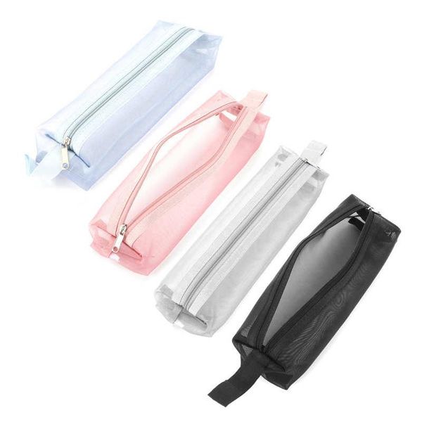 

storage bags mprince pencil case large capacity simple transparent mesh stationery bag students