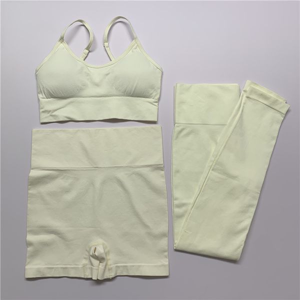 

seamless yoga set gym clothing new crop sport bra gym shorts fitness leggings 3 pieces sports suits women workout clothes, White;red