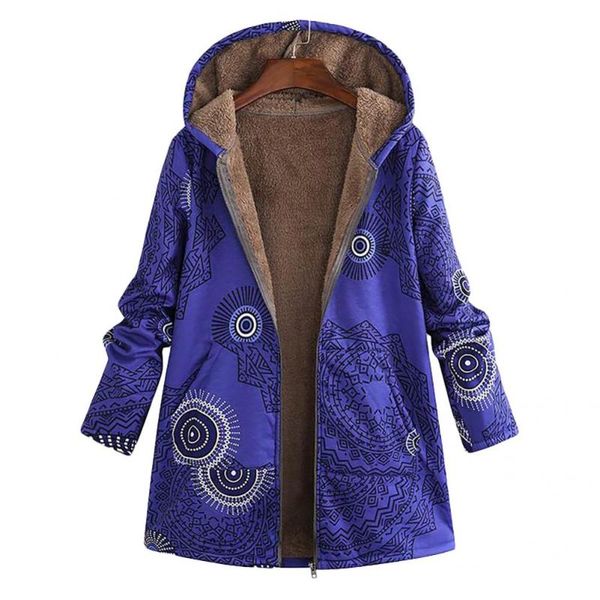 

women's jackets plush coat women cardigan zipper thick print winter fabulous warm hooded 2021, Black;brown