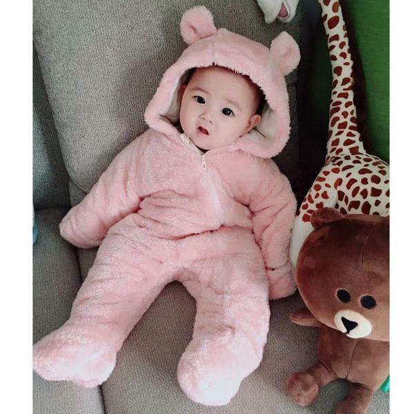 

baby girls winter clothes thicker warm long sleeves romper outfits for baby boy kids christmas bear jumsuits newborn accessories, Blue