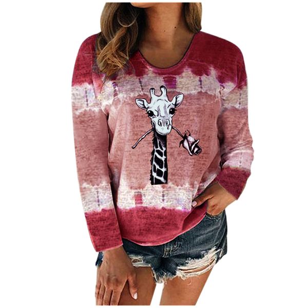 

2020 autumn winter gradient women t-shirt casual o-neck long sleeve rainbow pullover plus size blue black t-shirts, Gray