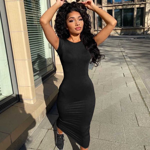 

european and american cross border women's clothing 2021 summer new fashion round neck short sleeve buttock slim dress women's fac, Black;gray