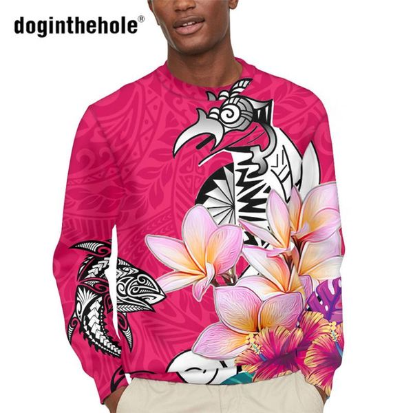 

men's hoodies & sweatshirts doginthehole men long sleeves shirts islands polynesian swordfish jumper jacket streetwear sweatshirt for m, Black
