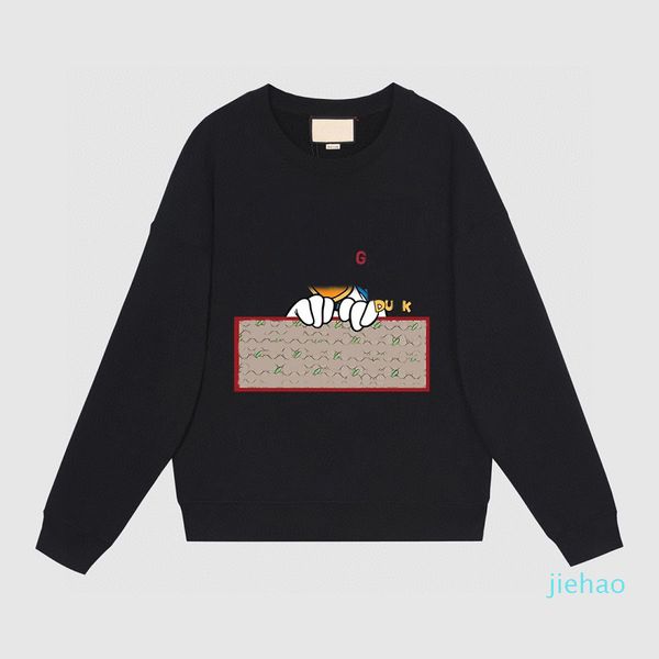 

hoodies men woman winter sweatshirts long sleeve street hip hop knitted printing cotton loose fit streetwear fashion size m-4xl, Black