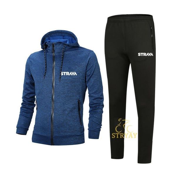 

racing sets strava men's cycling set breathbale bicycle clothing outdoor sport jacket winter jackets mtb pants hooded, Black;blue
