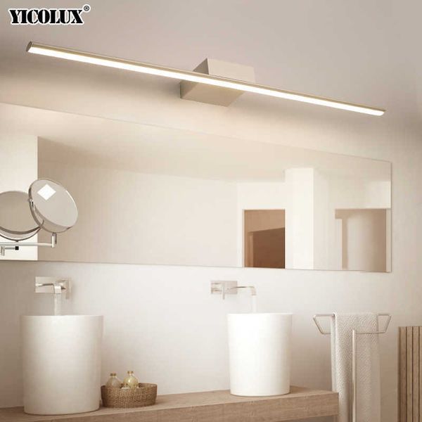 Настенный светильник светодиодные зеркало для ванной комнаты черный / белый 400/600 / 800/1000 / 1200 мм Современный косметический подделл ванная комната светодиодный светильник светильник 210724