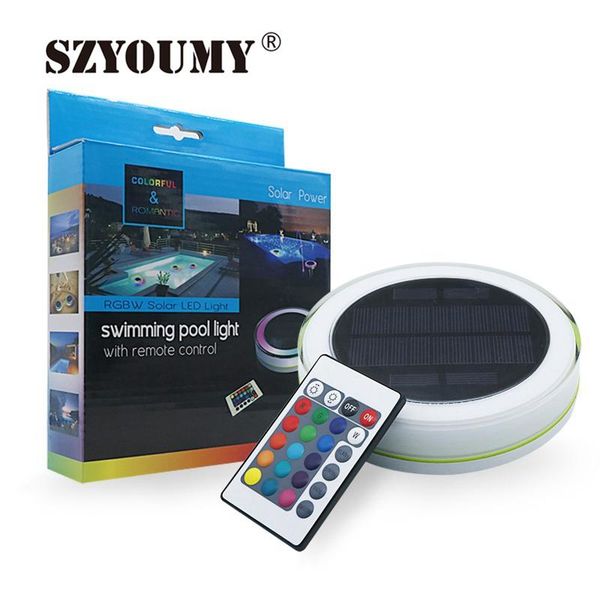 

solar lamps szyoumy led powered swimming pool lights with remote control ip68 waterproof rgb underwater romantic light
