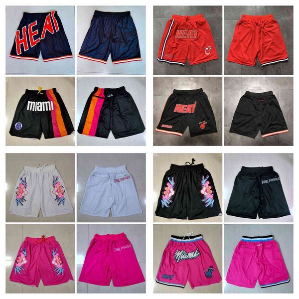 Shorts da basket di squadra Bralla retrò co-brand Busta Don Uomini indossano pantaloni sportivi con pantaloni a tasca con cerniera con cerniera a tasca Pop Pop rosa bianco rosso cucito