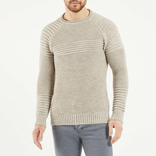 

men's sweaters autumn winter casual solid knitted ribbed sweater men 2021 fashion slim long sleeve men's o-neck jumper streetwear, White;black