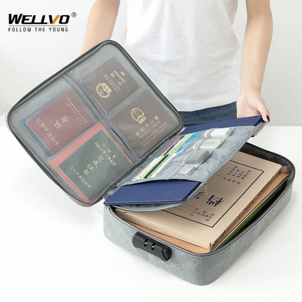 

duffel bags women men business travel bag document certificates storage waterproof large multilayer office passport lock handbag xa28c