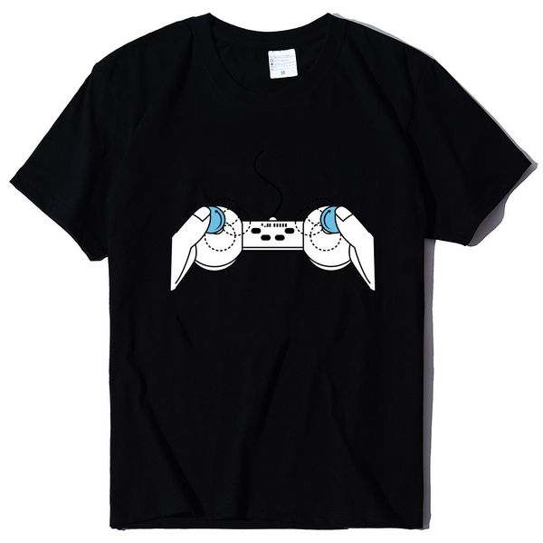 

summer 2021 urban trend men's and women's t-shirts gamepad prints, White