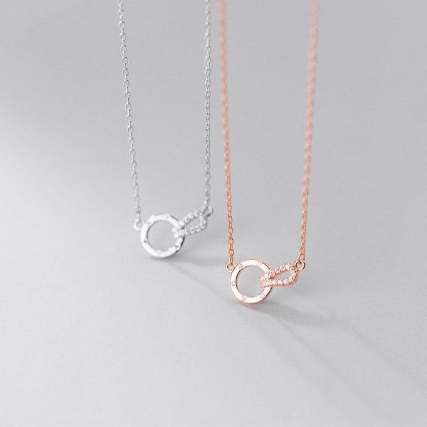 

chains solid 925 sterling silver choker necklace for women teen girls cz zircon round circle korean fashion jewelry 2021 drop