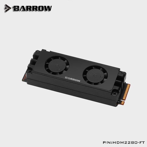 

barrow 2280 22110 pcie sata m.2 radiator dual fan hard drive heat sink, silver ,black, hdm2280-ft computer components