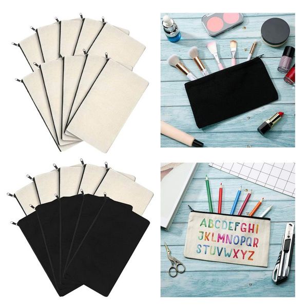 

cosmetic bags & cases 10pcs diy blank pouches for cosmetics, crafts, pencil bag, small tool pouch