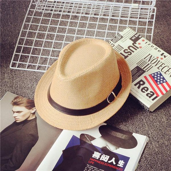 

cloches 2021 children's sun hat spring and summer child cowboy hats vacation leisure straw boy girl wide brim jazz, Blue;gray