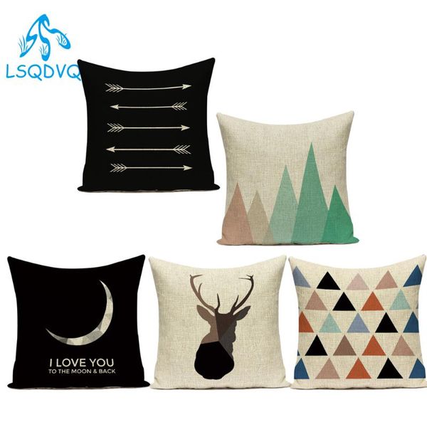 

cushion/decorative pillow cotton linen decorative throw pillows case black white animals deer geometric keep calm crown sofa cushion cover p