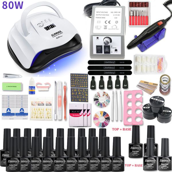 

for 20 kinds polish with 20000rpm drill machine lamp acrylic kit tools nail art set