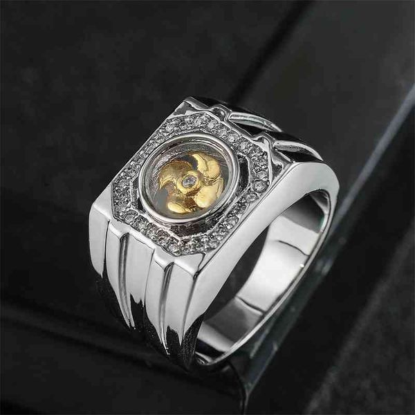 

new style windmill men's aggressive micro set zircon ring, Black