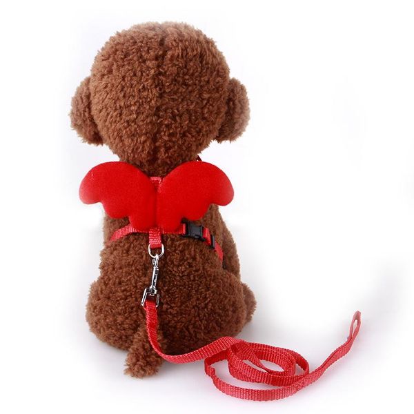 

dog collars & leashes cute angel wing small pet dog/cat adjustable harness and suits/pet nylon strap leash