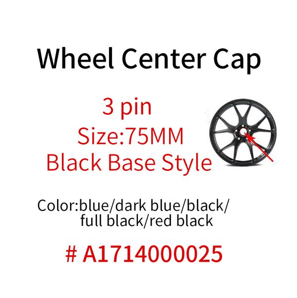 

100pcs 75mm 3pin wheat car wheel covers center hub caps new black rims cover cap sticker a1714000025 auto accessories