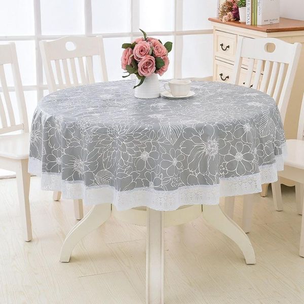 

table cloth fancy restaurant round pvc plastic oil and scald decoration elegant waterproof