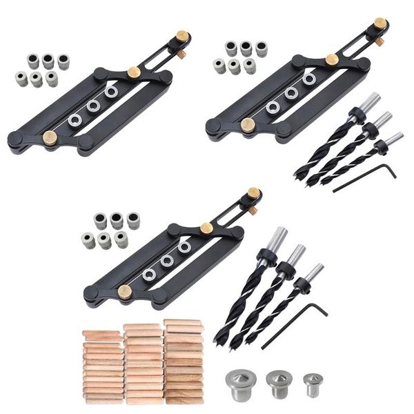 

professional hand tool sets 6/8/10mm self-centering woodworking doweling jig drill guide wood dowel puncher