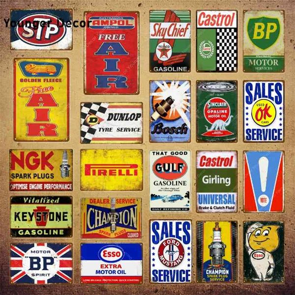 

Tyre Service Poster Metal Vintage Tin Signs Garage Wall Decor Motor Oil Key Stone Gasoline Plugs Advertising Plaque YI-072
