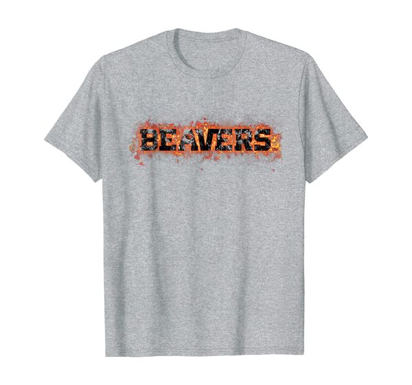

oregon state beavers fire text t-shirt - apparel, White;black