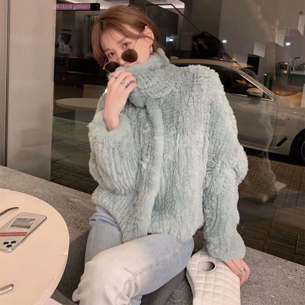

women's fur & faux wool coat 2021 spring clothing small subnet red fried street fashion short sheep sheared fleece one, Black