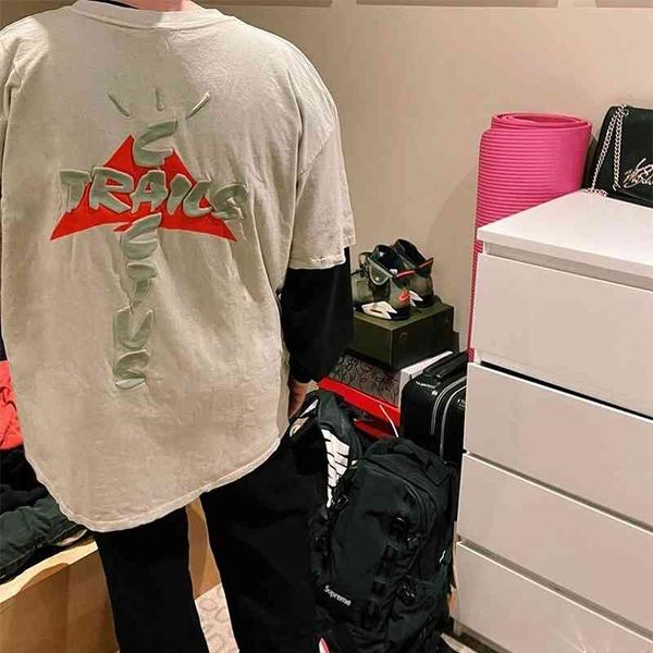 

travis scott cactus trails short sleeve t-shirt ts rapper high street couple 9wcf, White;black