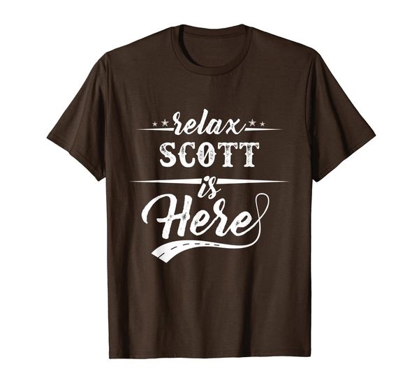 

relax scott is here shirt, White;black