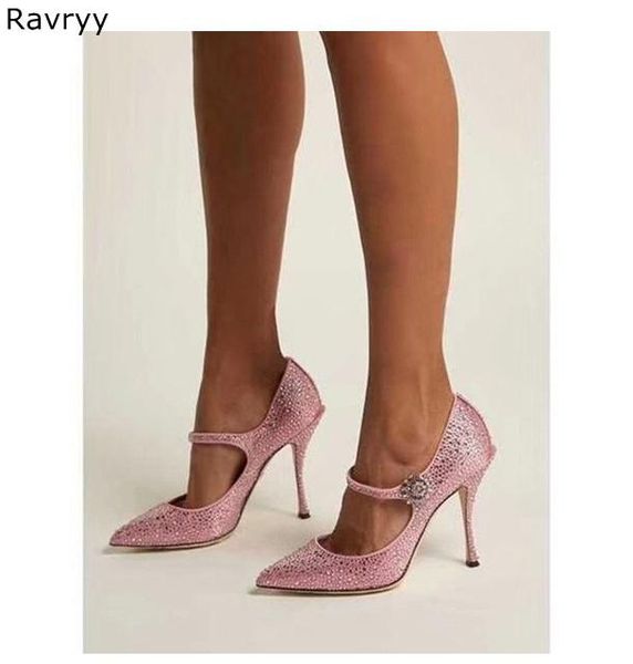

dress shoes pink crystal woman high heels bride wedding thin heel female pump bling paillette bridesmaid single, Black