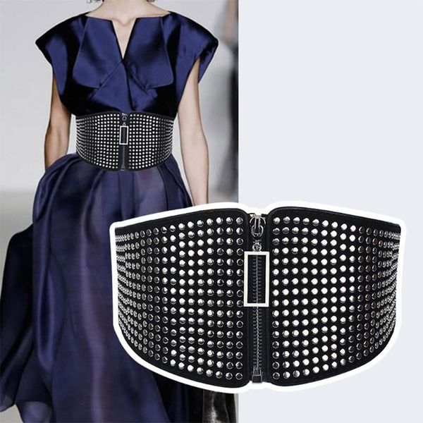 

belts m7dd waistbands lady zipper black corset for women to wear out waist clips, Black;brown