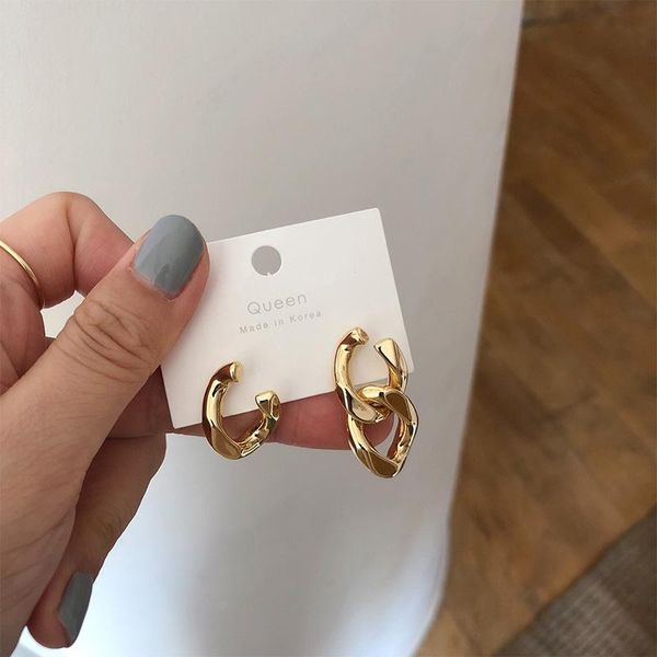 

dangle & chandelier punk tassel chain earrings gold color irregular for women fashion jewelry ladies pendientes korean, Silver