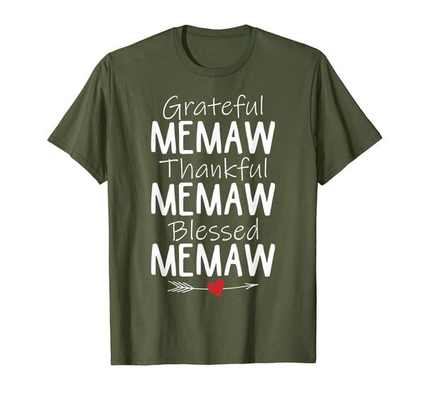 

grateful memaw thankful memaw blessed memaw tshirt, White;black