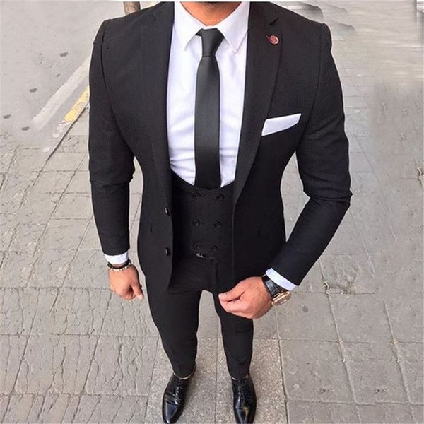 

men's suits & blazers tuesdays smoking wastes bride slim fit black three parts (jacket + collect pants) groom's man blazer male su, White;black