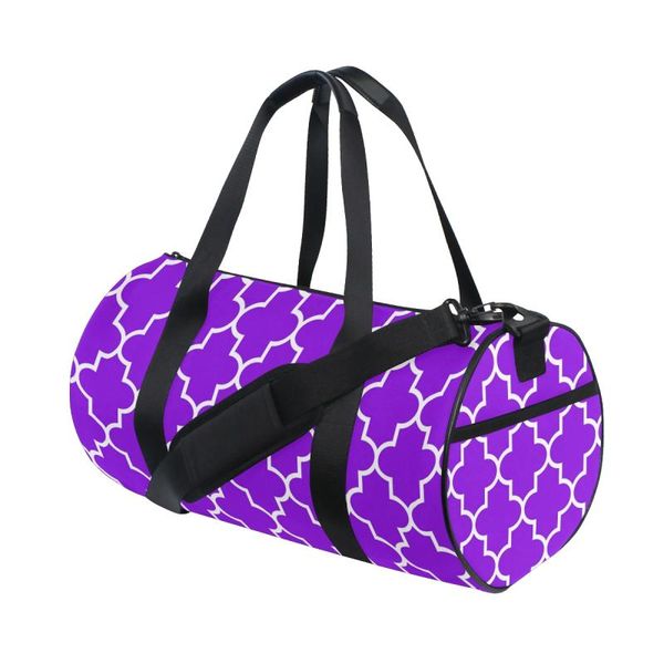 

outdoor canvas sports gym bags men women grid printing training fitness travel handbag yoga mat sport bag with shoes compartment