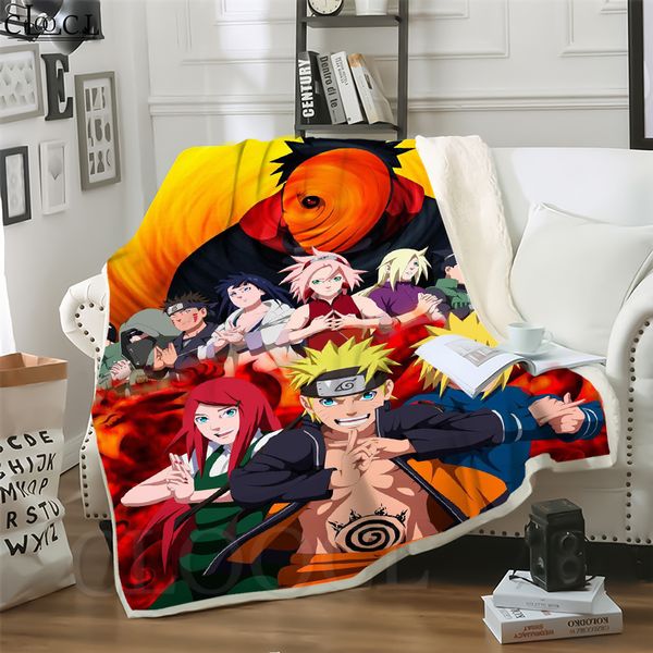 

cloocl blankets cartoons naruto 3d print sofa travel throw blanket plush quilt
