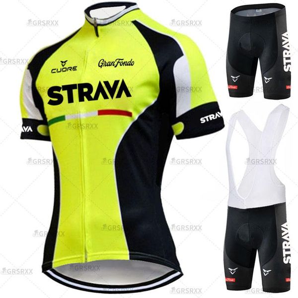 

strava 2021 women bicycle set female's mountain bike clothes breathable cycling bib set short sleeve jersey mtb bike uniform, Black;blue