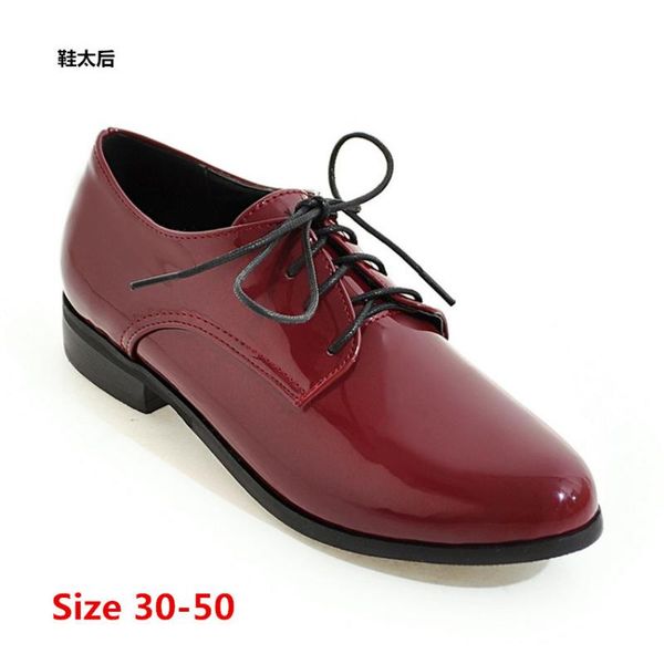 

dress shoes office pumps square low mid heels woman casual leather slip on women small big size 30 - 50, Black